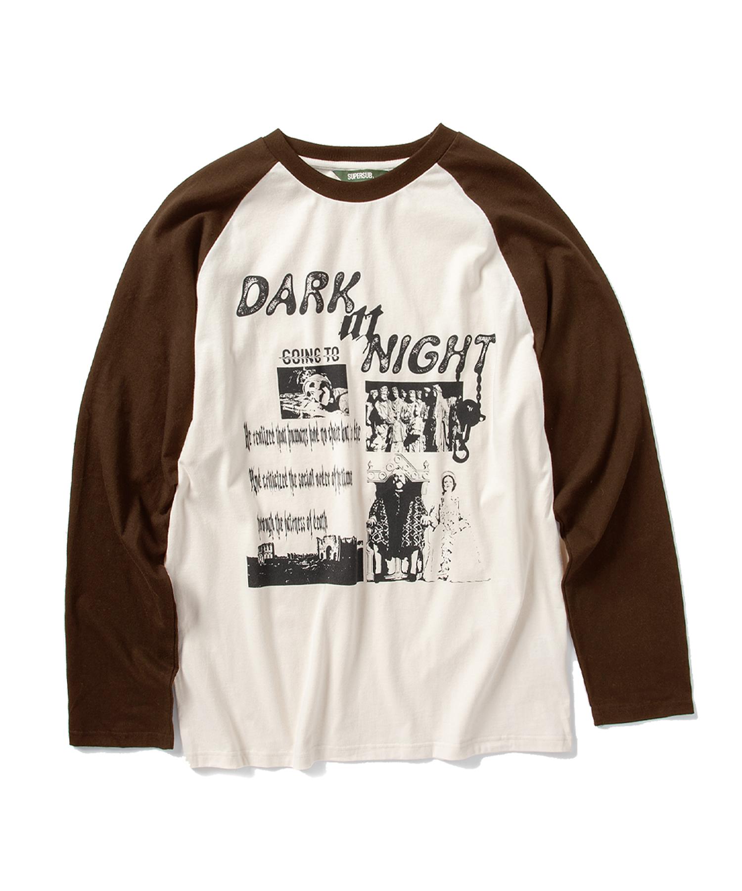 Super Serve Dark Knight Raglan Long Sleeve Tee - Cream/Brown Brown/S
