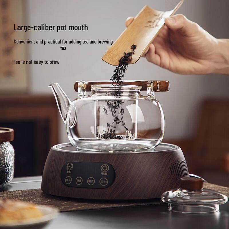 YIHUTEA Transparent Glass Tea Set with Beam Kettle