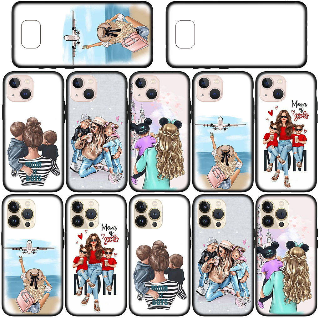 Cover for iPhone 17 16 15 Xiaomi Poco Redmi Note 14 13 12 11 Pro Max Samsung Galaxy S25 S24 S23 OPPO Huawei Woman Baby Girl Mom Family Boy Phone Case