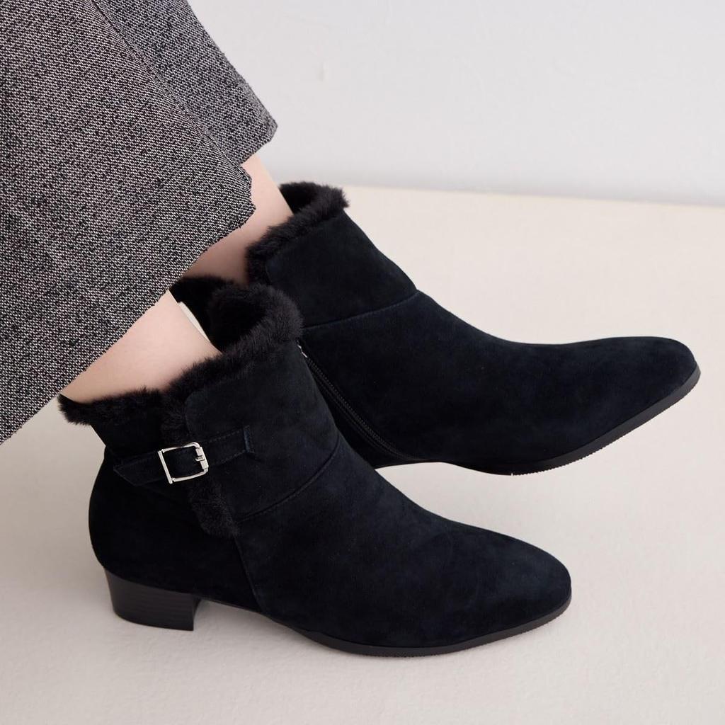 HIMIKO/Himiko/Buckle 2-Way Fur Boots/641415 Black 235