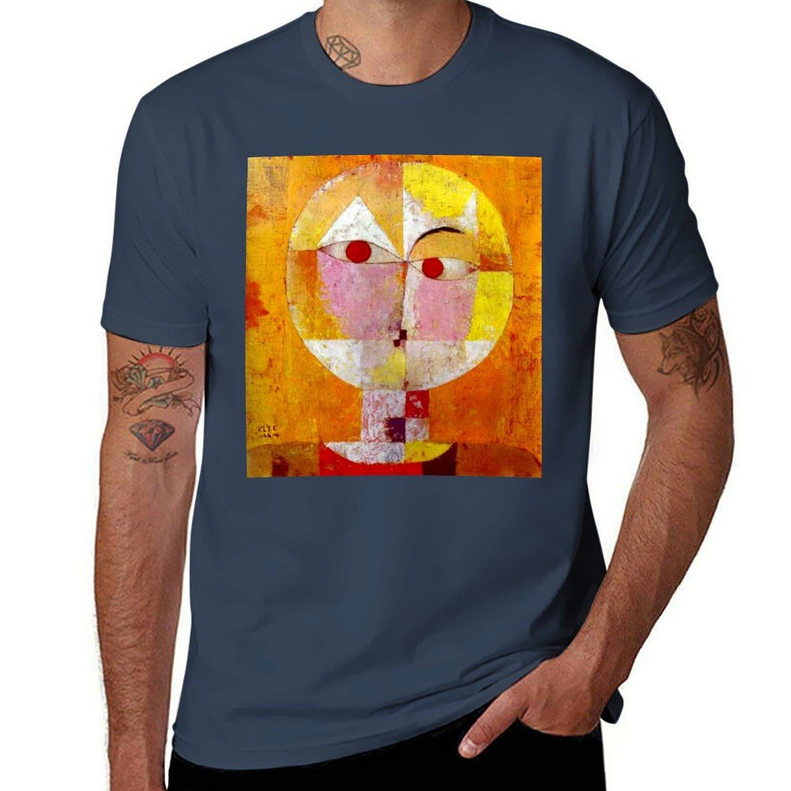 Senecio Abstract Portrait Of A Unisex By Paul Klee Tshirt Big And Tall Basic Tee Shirt S