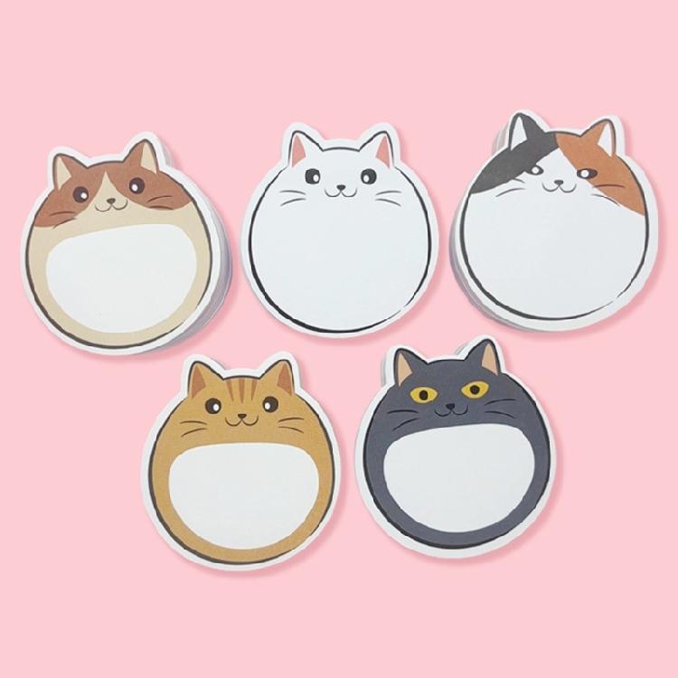 5Pcs Cats Shape Designs Stick Note Pad Selves Sticking Memo Pad Stick Pad Stick Notes Pad Selves-Adhesive Notepads Set