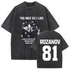 Heated Rivalry Ilya Rozanov 81 T Shirts Boston Hockey Vintage Washed Harajuku Oversized Tshirt Man Women 100 Cotton Tops Tees