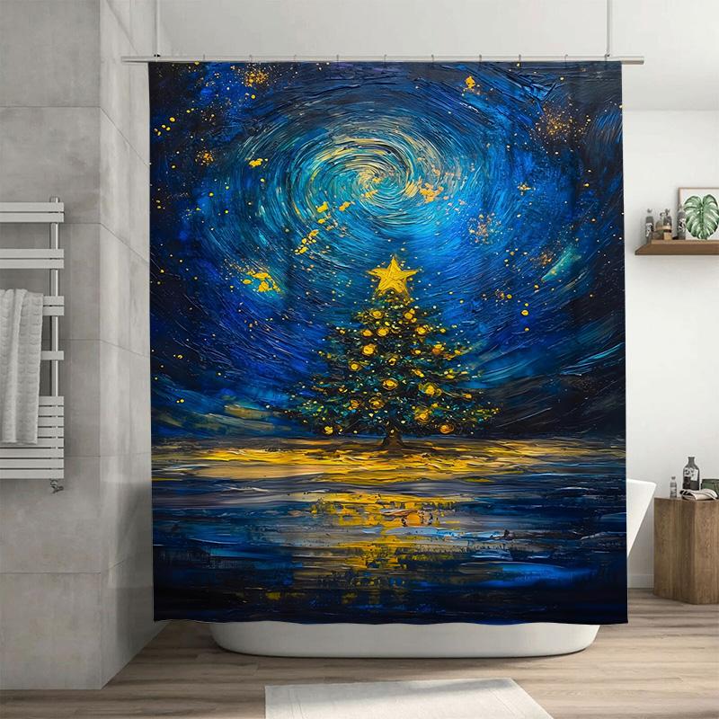 

Tuniu Ocean Wave Shower Curtain Blue Sea Landscape Bathroom Decor Artistic Teal Beach Vibes Modern Home Textile Serene Coastal T W60H190(CM)-1 Pcs