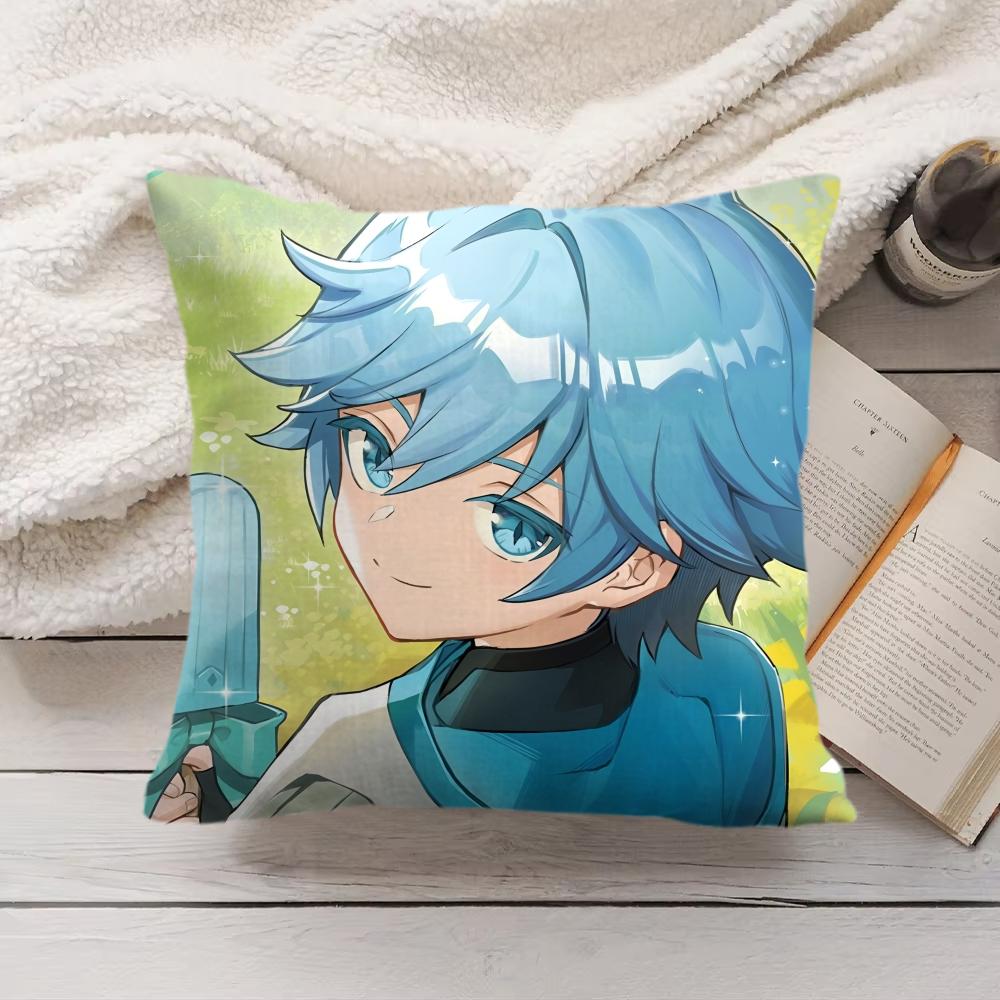 Chongyun Genshin Impact Cushion Cover Silky Short Plush Invisible Zipper Dustproof Sofa Pillow Case For Home Decor