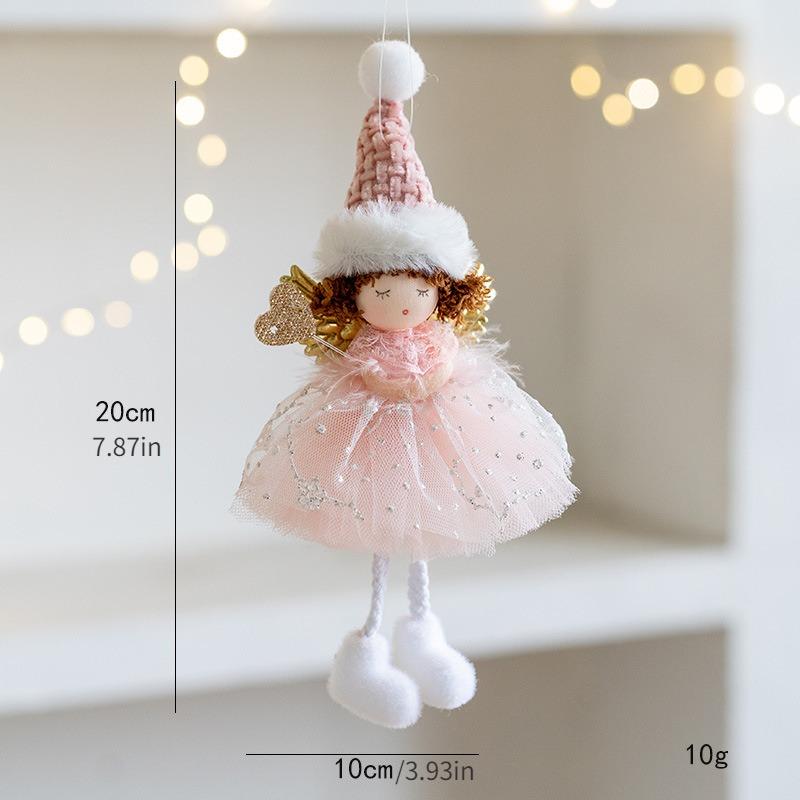 New Christmas Plush Angel Doll Pendant Ornaments Xmas Tree Hanging Decorations For Home Festive Party Decor 2025 New Year Gifts