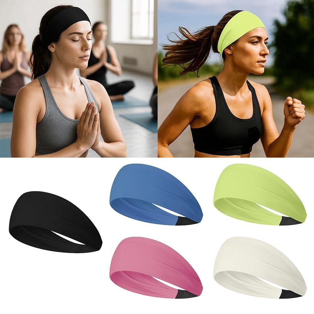 Non-Slip Yoga Fitness Hair Band Pure Color Knitted Yoga Headband New Fitness Hairband  Cycling