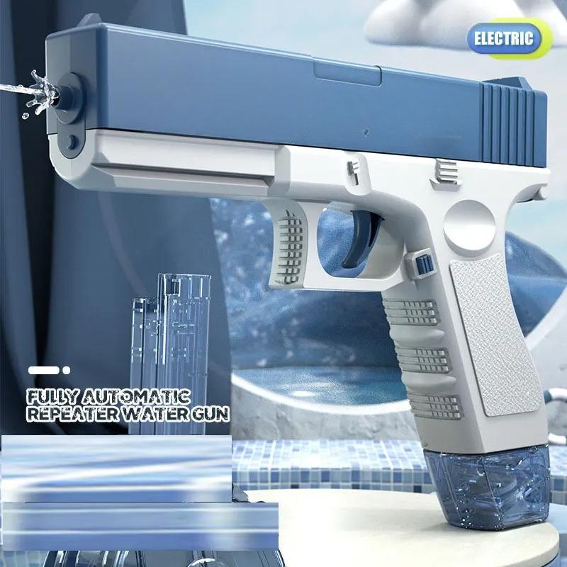 Automatic Electric Water Gun Rechargeable Long Range Water Blaster for Beach Pool Backyard Battles Adults Kids Summer Toy