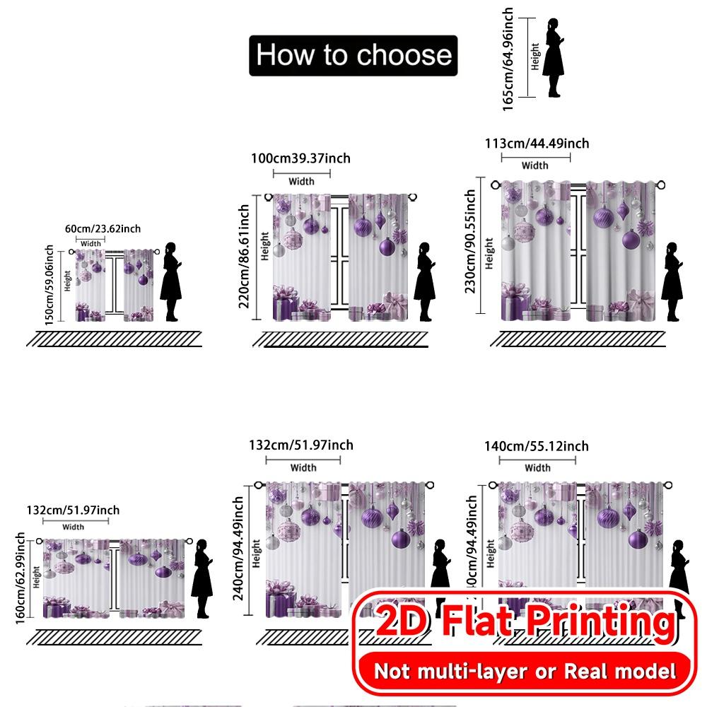 2D Flat Printing,2pcs Lavender Ornaments Popular Curtain Yarn Curtains Gifts Perfect for Bedroom & Living Room Decor