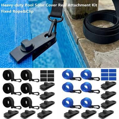1/6Sets Windproof Heavy-duty Pool Solar Cover Universal Solar Cover Attachment Kit Straps