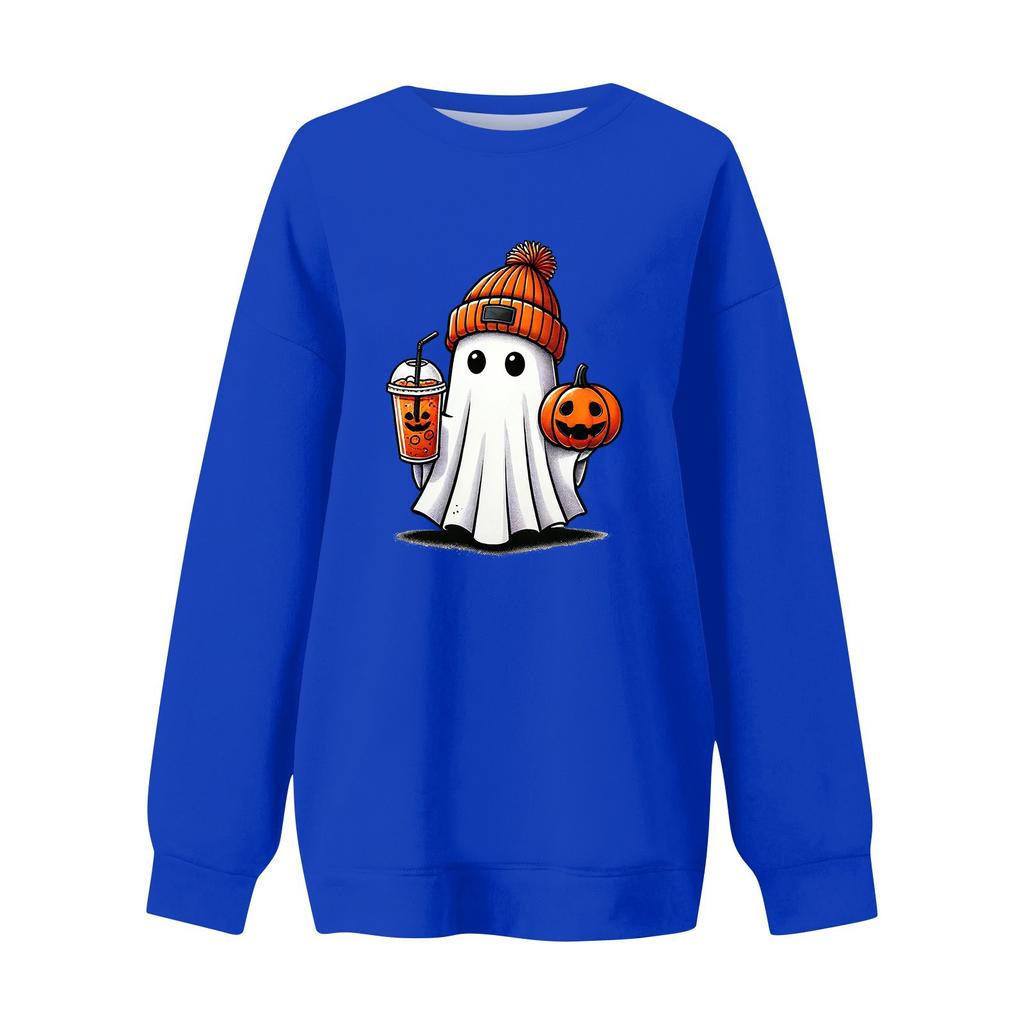 Women Autumn Winter Tops Women's Long Sleeve Sweatshirt Casual Crewneck Loose Fit Pollover Fleece Tops