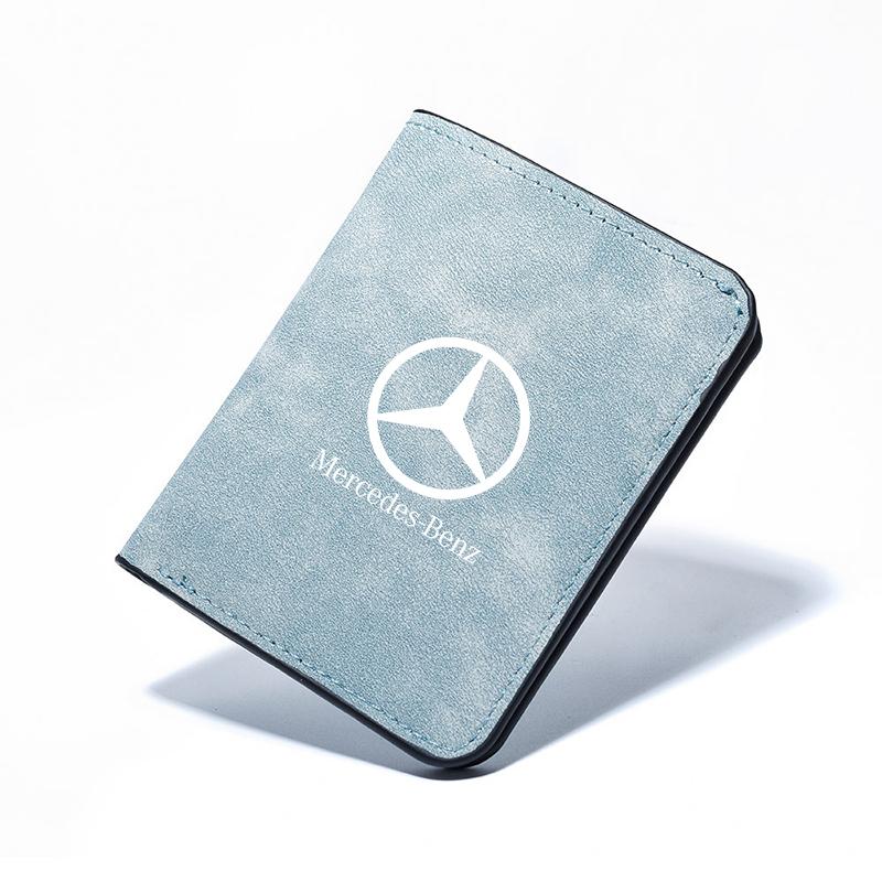 Car Driver License Cover Suede Anti-Fur Auto Driving Documents Case Credit Card Holder Fit For Mercedes Benz W210 W211 W212 W221 GHIJK1