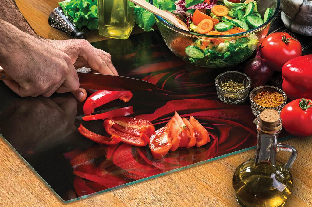 TABLA DE CORTAR DE CRISTAL 40x30 ROSA