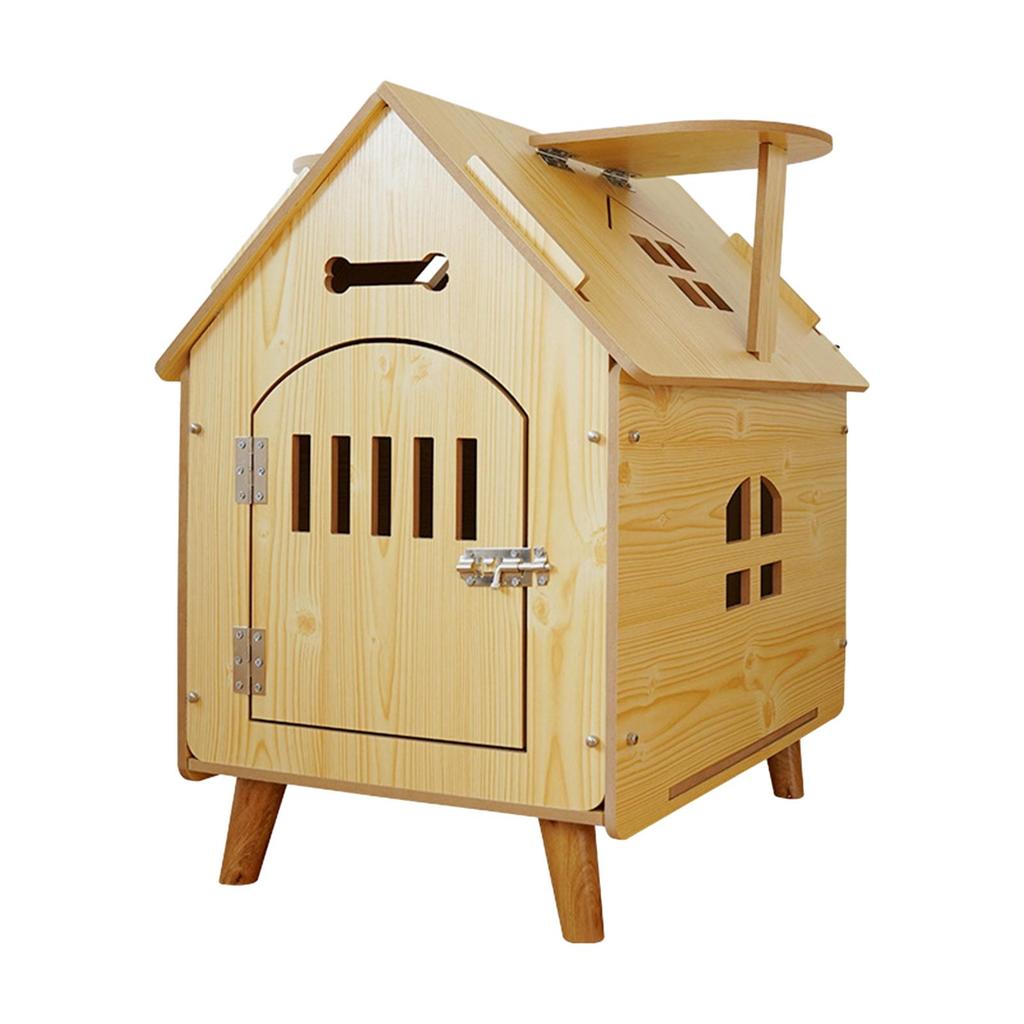Wooden Pet House Breathable Dog Crate for Cat Puppy Small Medium Dogs