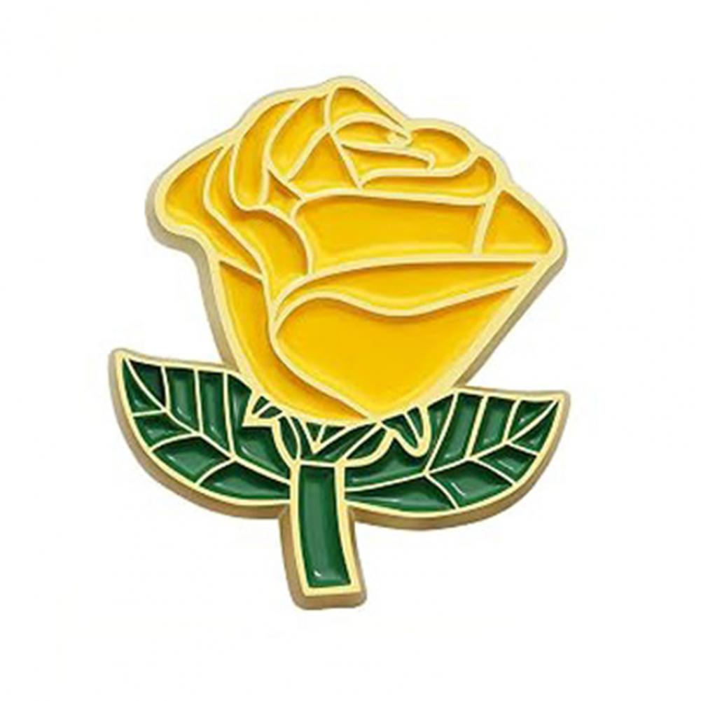 Rose Brooch Pin Minimalist Floral Brooch Enamel Rose Flower Brooch Pin Metal Floral Lapel Accessory Decorative Pin for Hats Bags