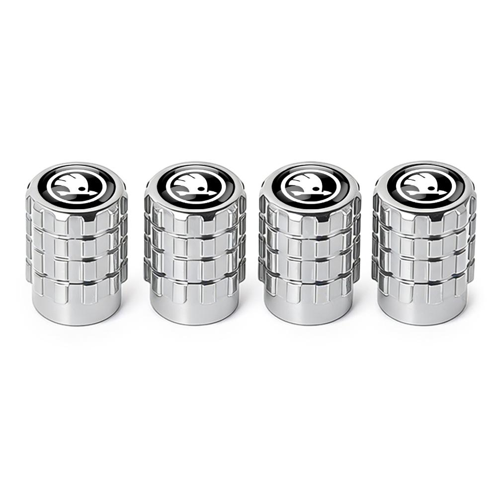 Vbjny0 Car Styling Metal Car Tire Valve Caps Dust Prevention Accessories For For Skoda Octavia MK2 MK3 A7 Fabia Karoq Kodiaq VII Rapid