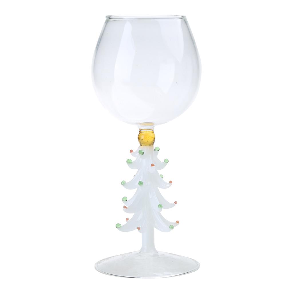3D Drinking Glass Cup with Christmas Tree Figurine Inside Stemless Glass for Wine Water Milk Goblet Drinking Glass Cup