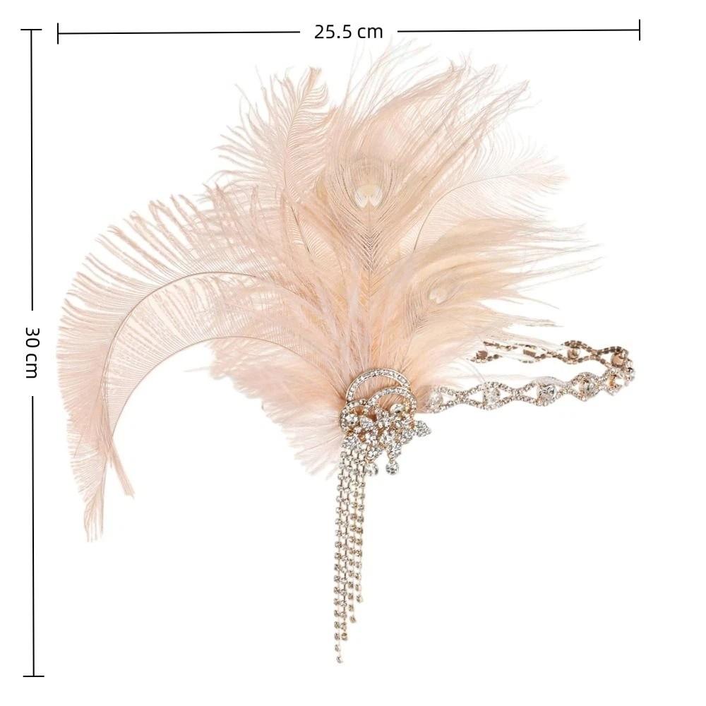 Zircon Tassel Masquerade Hair Band Exquisite Bridal Headdress Feather Headband Stage Performance