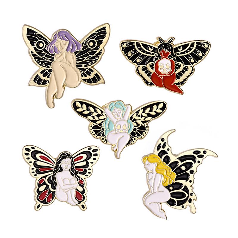 Original Design Butterfly Girl Brooch Versatile Alloy Pin Ideal For Fashion Lovers And Collectors
