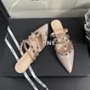 Summe Women Shoes Rivet Slipper Pointed Toe Casual Sandals Girl Street Beautiful Slides