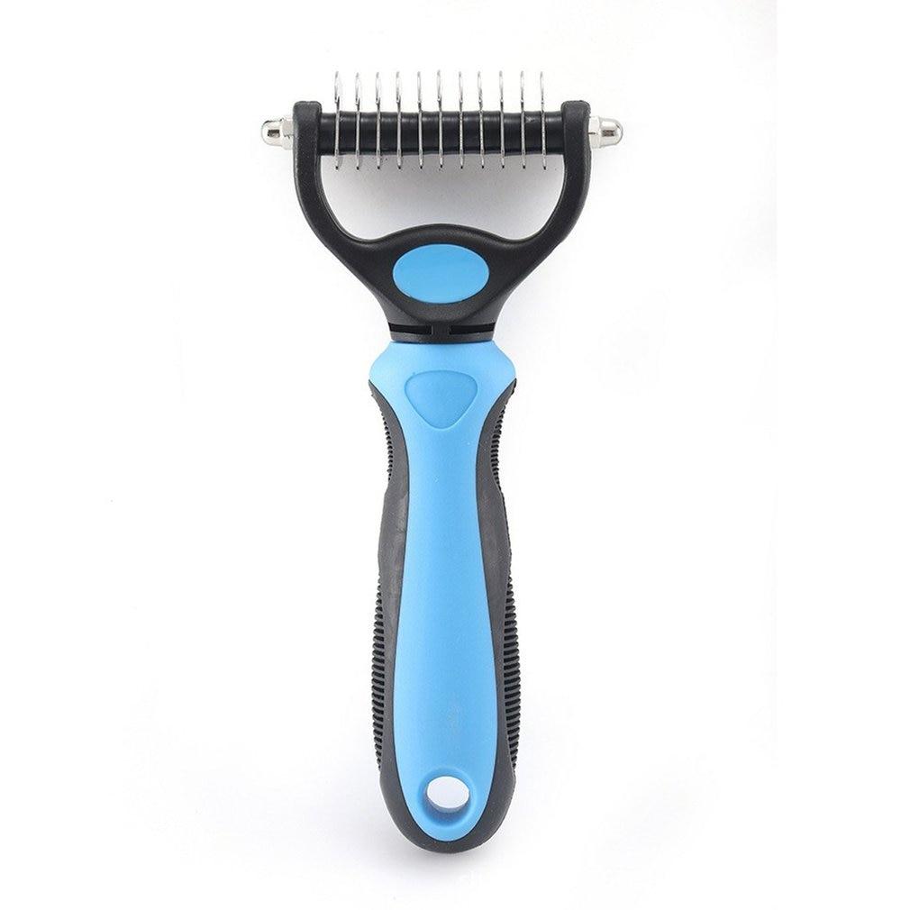 Dropshipping Double Sided Stainless Steel Pet Dog Dematting Deshedding Brush Hair Removal Remover Comb