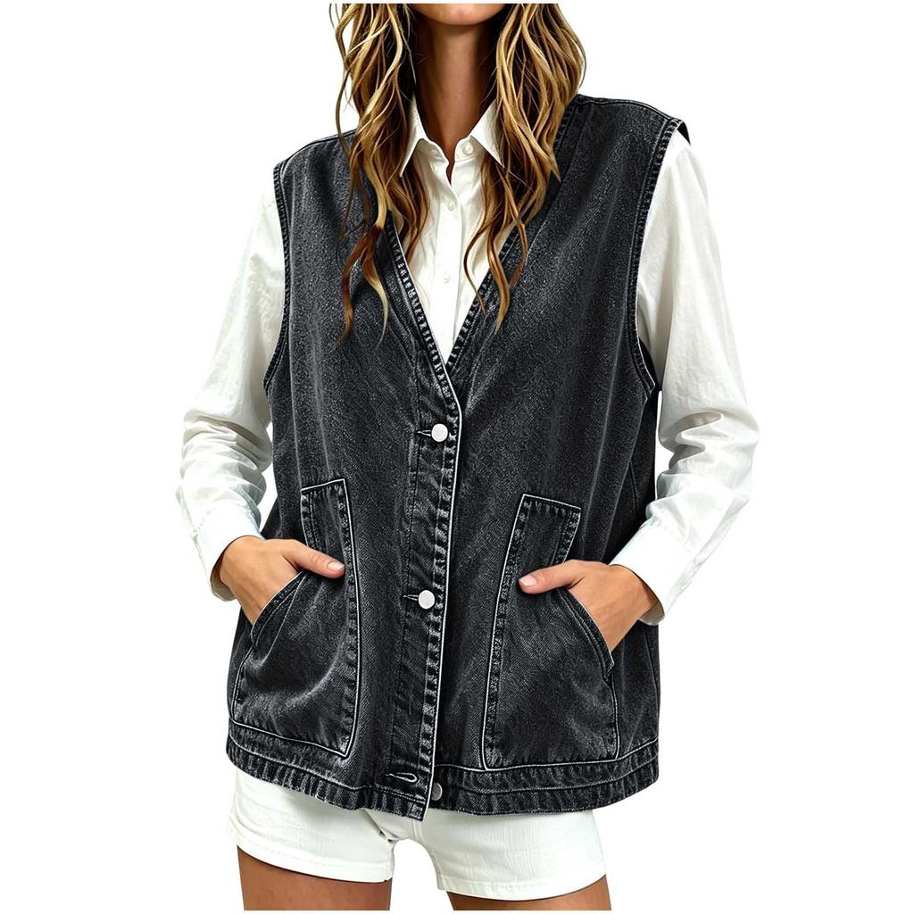 Women's Casual Color Button-Down Top with Lapel Collar and 3/4 Sleeves Loose Fit
