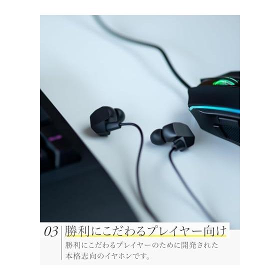 final VR3000 for Gaming Matte Black/Wired Gaming Earphones/Binaural 3D Surround/With Microphone [Game/VR/Binaural/ASMR/360 Audio Recommended] 3.5mm