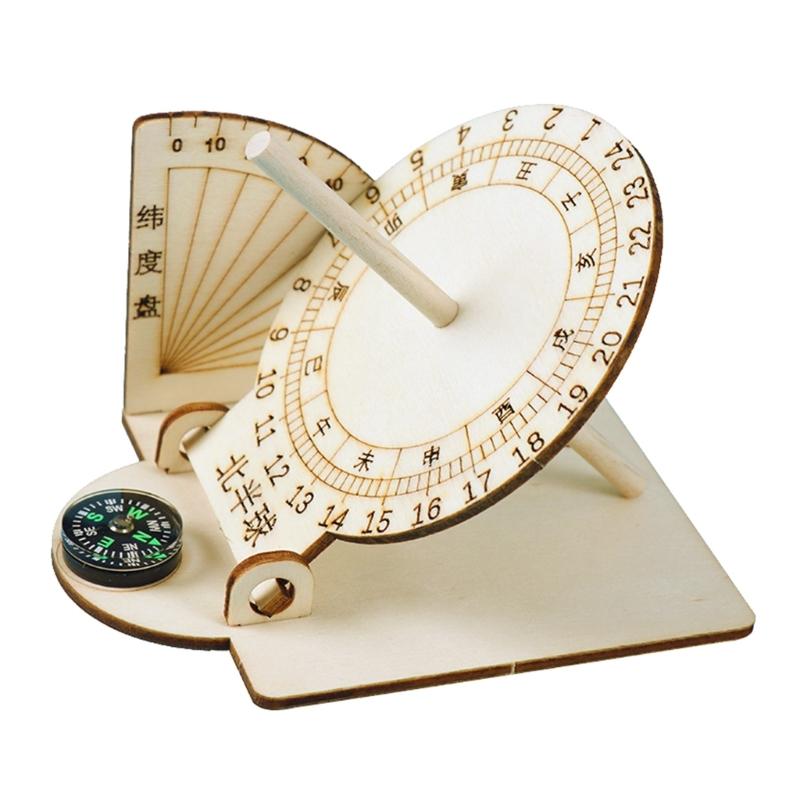 Sundials Clocks Home Decorations Scientific Models Wooden-Sundials Models Geography Teaching Tool