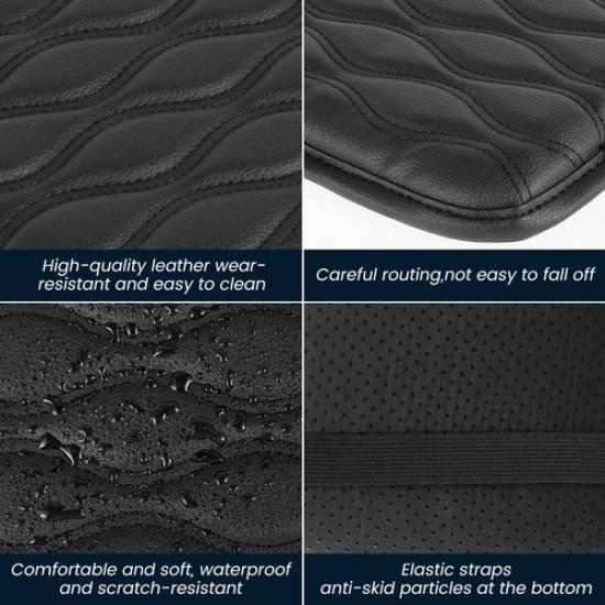 Car Armrest Cushion Cover Center Black PU Console Box Pad Protector Accessories