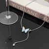 Tide Cool Laser Rhinestone Butterfly Pullable Thin Chain Necklace Women's Niche Luxury Design Temperament Collarbone Chain