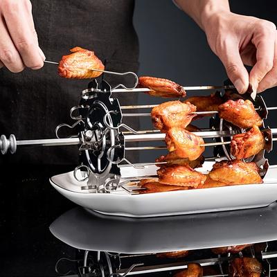 Air Fryer Accessories, Oven Accessories, Stainless Steel Skewers Basket, Metal Grill Rack, Meat Roasting Rack, Easy Cooking Preparation