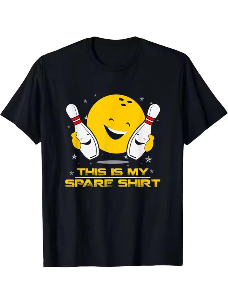 Funny Bowling Unisex WOMEN Kids This Is My Spare Shirt Bowling TShirt Unisex Summer Streetwear Tops Kawayi Ropa Hombre