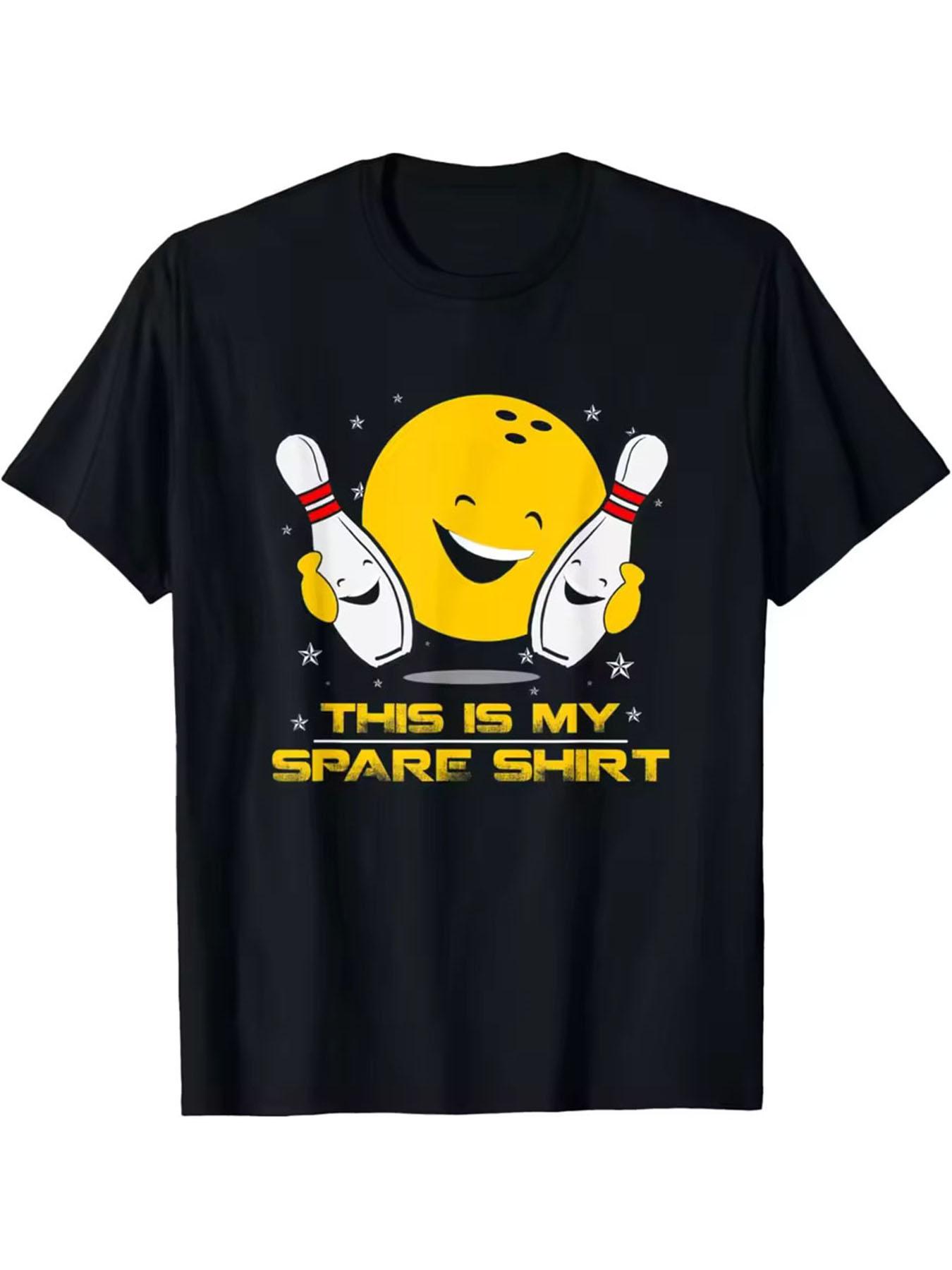 Funny Bowling Unisex WOMEN Kids This Is My Spare Shirt Bowling T-Shirt Unisex Summer Streetwear Tops Kawayi Ropa Hombre S