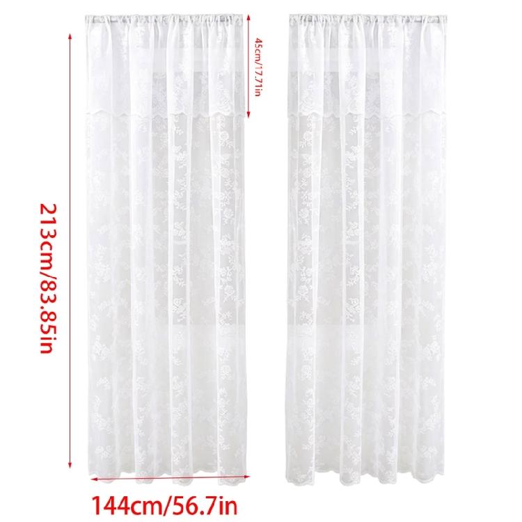 Beautiful Floral Lace Curtains With Portable Polyester For Home Decoration