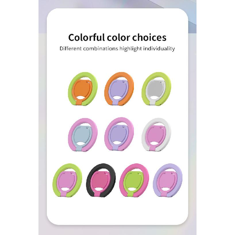 Dual Ring Magnetic Phone Stand Foldable 360 Rotation Magsafe Ring Holder Cute Colorful Portable Phone Grip