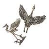 Elegant Brass Flying Crane Figurine Vintage Style Animal Home Decor Office Gift Detailed Feathers Comb Table Ornament Tea Pet