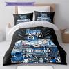 Blue Diamond Emblem Custom Name Pattern Bedding Quilt Set Quilt Cover Pillowcase Home Birthday Gift(1 * Duvet Cover + 2 * Pillowcase, Without Core)
