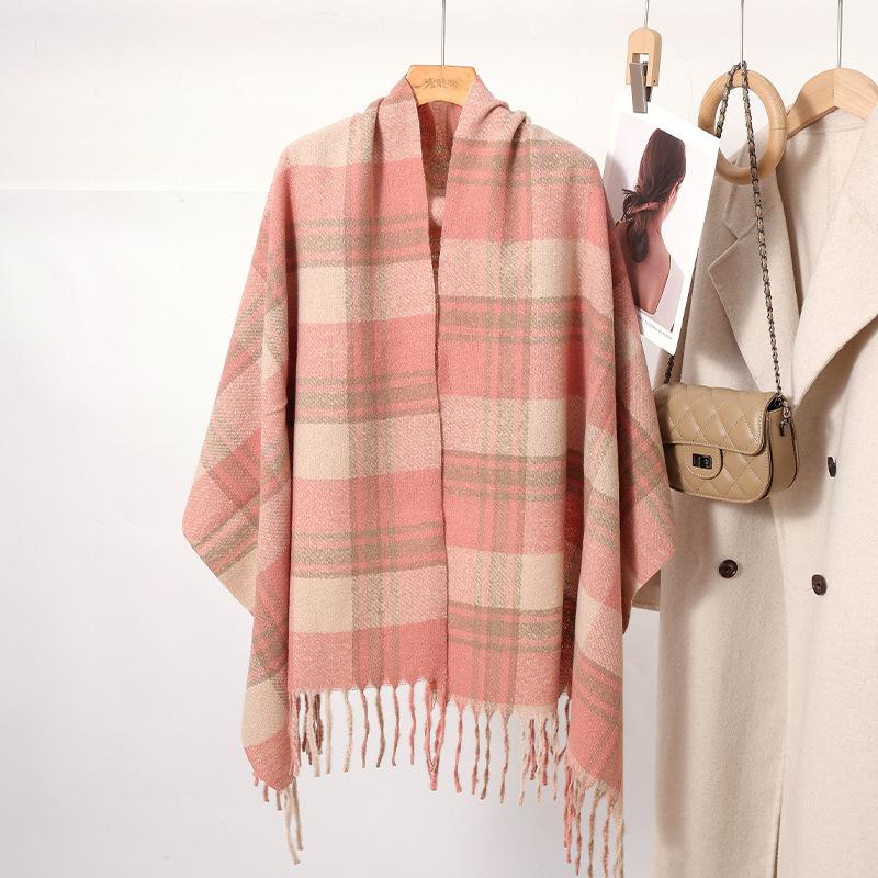 Women Winter Vintage Knitted Scarf Headscarf Ladies Men Casual Preppy Plaid Tassel Warm Scarve Mujer Male Foulard Wrap Shawl New