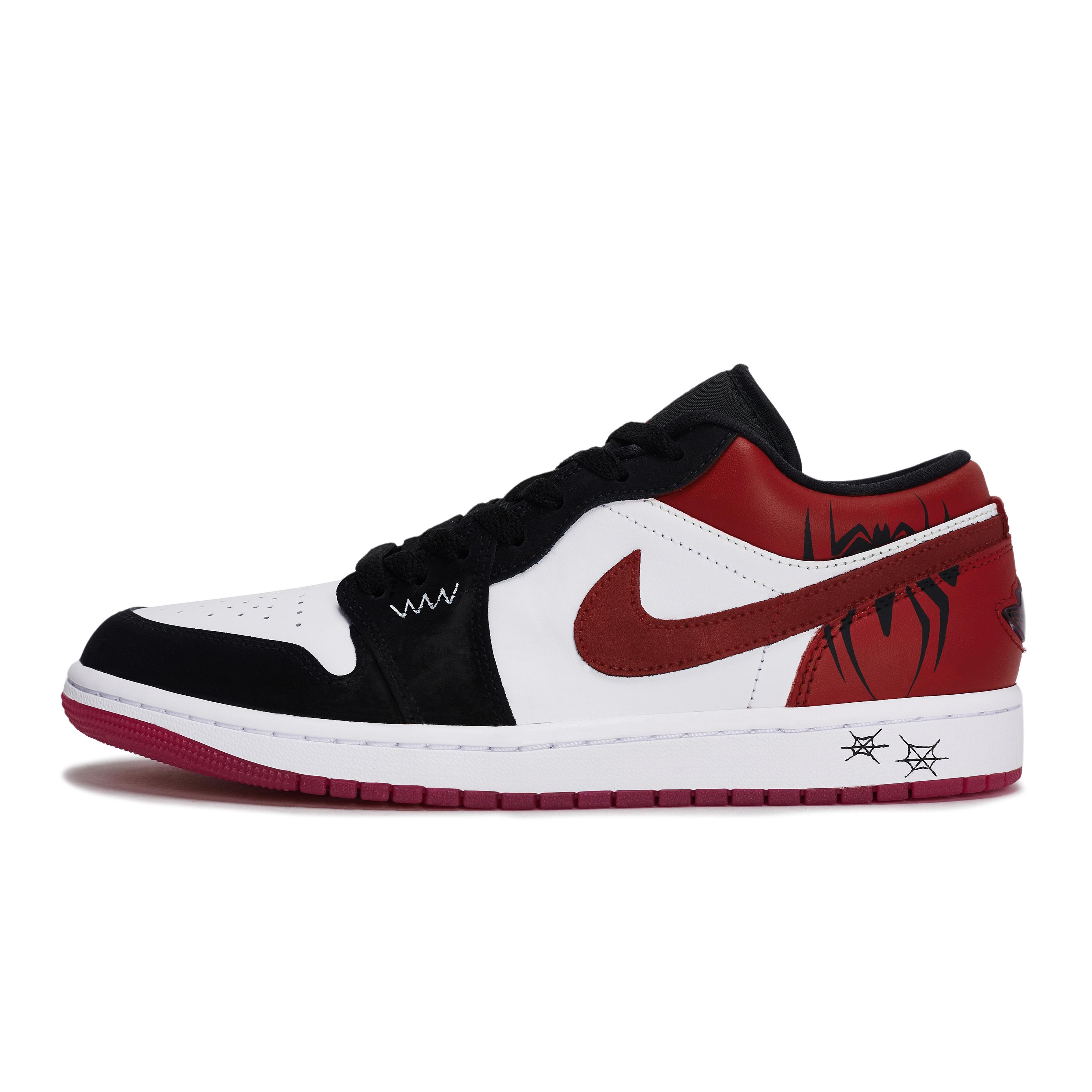

Jordan Air Jordan 1 REGO Hot Dog, Red Spider Low top Vintage Basketball Shoes Unisex Black White Red IB8971-106(Team1189-) 43