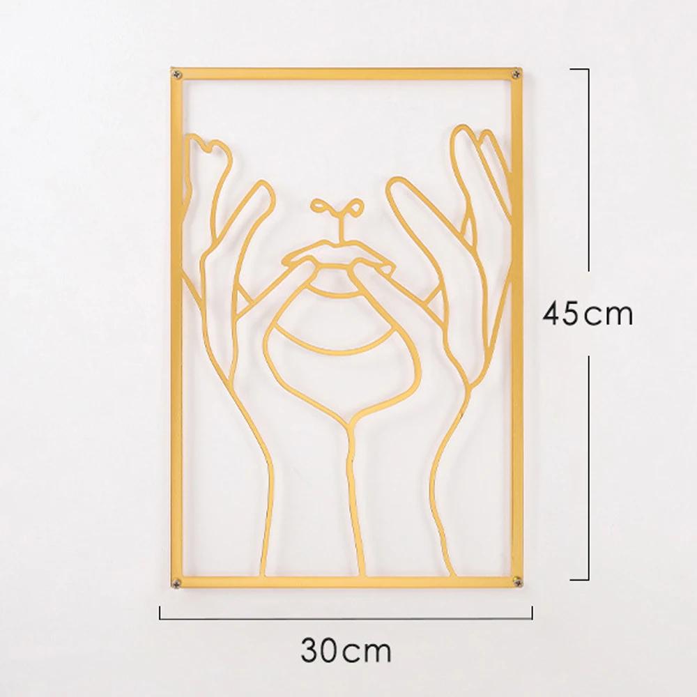 Modern Simple Abstract Female Line Decoration Background Wall Living Room Wall Decoration Hanging Painting Metal Material