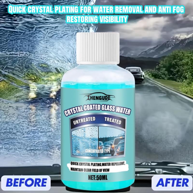Concentrated Crystal-Coating Liquid for Car Glass - Windshield Wiper Fluid, Keeps Surfaces Smooth, Rain-Proof, and Anti-Fog, Streak-Free, Q