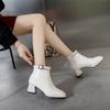 Winter Women's Plush Warm and Fashionable Back Zipper High-heeled Fashion Boots High Top Boots Leather Shoes Midsole Boots Women's Shoes