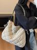 Damen Argyle Baumwollgepolsterte Tragetasche — Große Kapazität Herbst/Winter Schultertasche