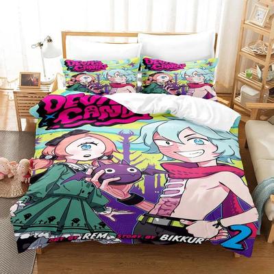 Teufels Süßigkeit Bettwäsche Set Einzelbett Twin Full Queen King Size Bettset Erwachsener Kind Schlafzimmer Bettbezug Sets 3D Anime Bettlaken Set