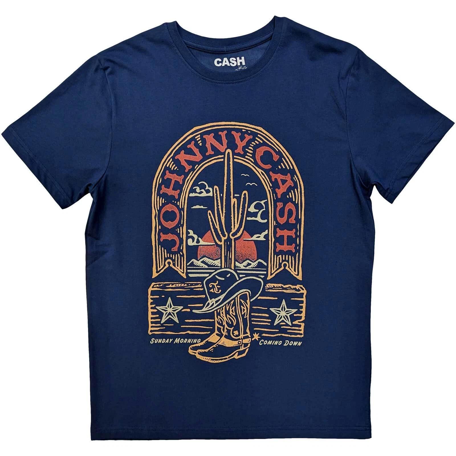 Johnny Cash T-Shirt Sunday Morning New Navy Official L