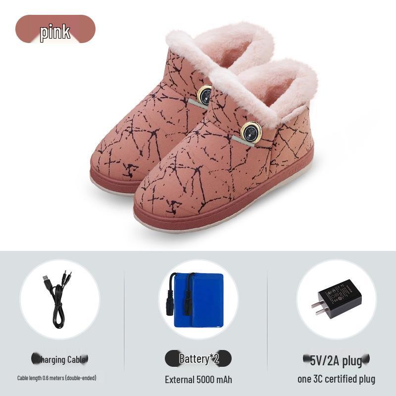 

Electric Heated Cotton Shoes - Winter Frostbite Prevention Foot Warmers with Constant Temperature Heating Size 40-41 (for foot size 39-40) рожевий
