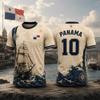 2026 New Panama Flag Graphic Football Jersey For Men Trendy Streetwear Outdoor Sports T Shirt Loose Quick Dry Customizable Tees