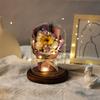 Soap Flower Rose Bouquet Simulation Bouquet Glass Cover Night Light Ornament Valentine's Day Gift