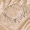 Sparkling Rhinestone Choker, Faux Diamond Drop Pendant Necklace, Multi-Layered Rhinestone Chain Choker with Faux Pearl Charms for Women Cocktail