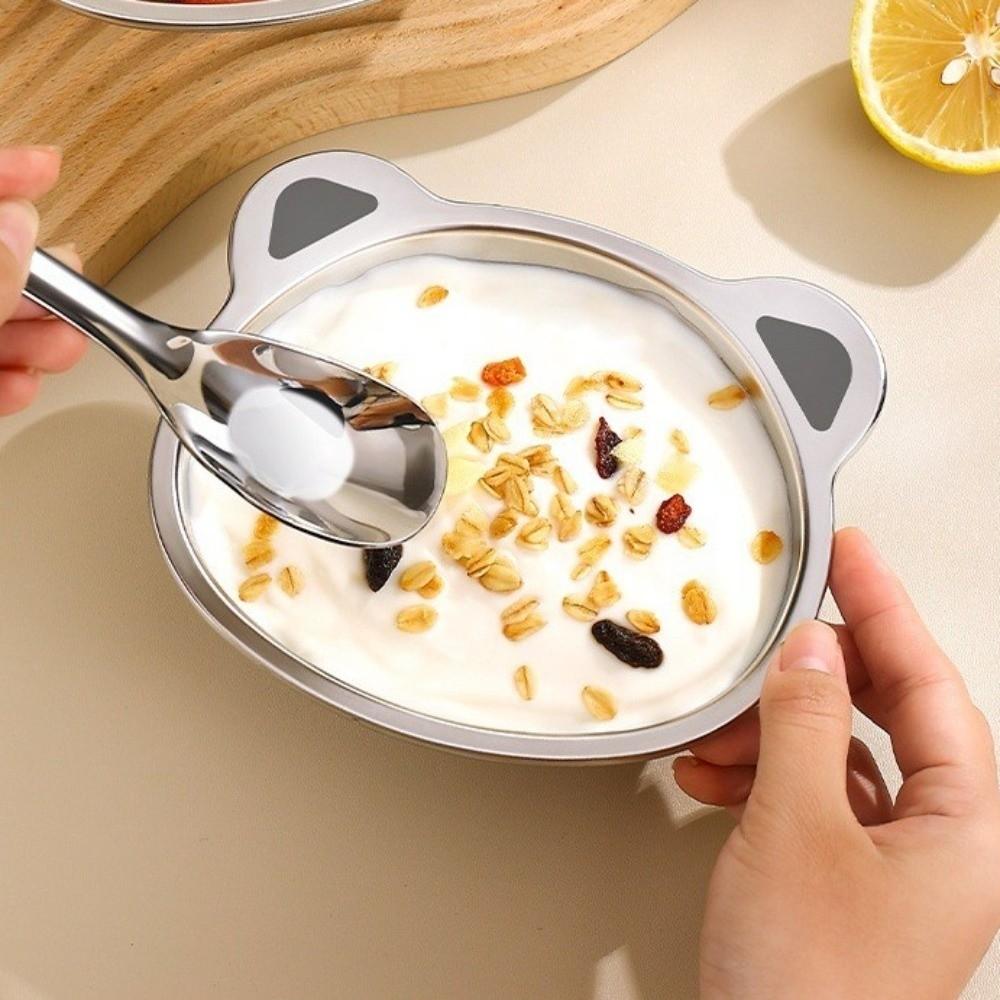 Cute Bear Design Kid Meal Bowl Anti Scalding Salad Bowl Portable Kid Dinner Bowl  Tableware